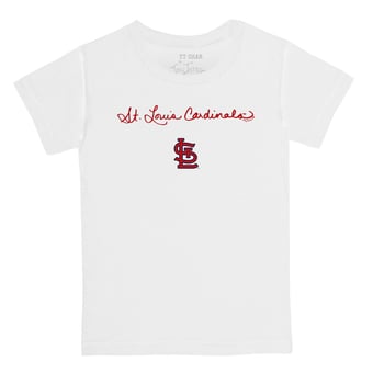Youth Tiny Turnip White St. Louis Cardinals Script Logo T-Shirt
