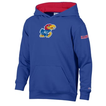 Youth Champion  Royal Kansas Jayhawks Fleece Hoodie
