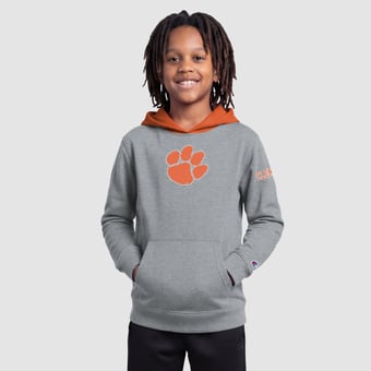 Youth Champion  Heather Gray Clemson Tigers Fleece Hoodie
