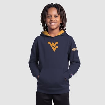 Youth Champion  Navy West Virginia Mountaineers Fleece Hoodie