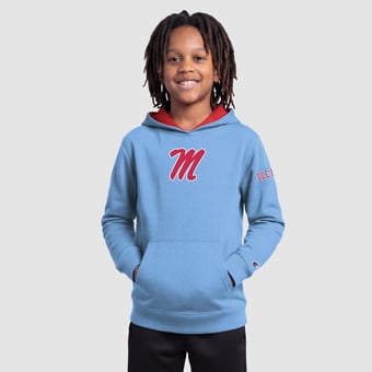 Youth Champion Powder Blue Ole Miss Rebels Fleece Hoodie