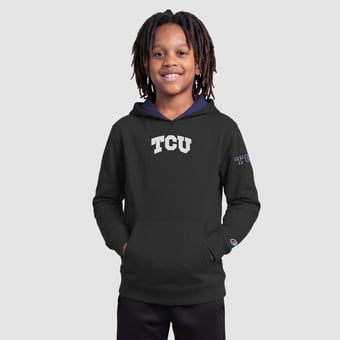 Youth Champion  Black TCU Horned Frogs Fleece Hoodie