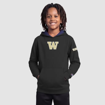 Youth Champion  Black Washington Huskies Fleece Hoodie