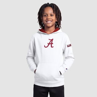 Youth Champion  White Alabama Crimson Tide Fleece Hoodie
