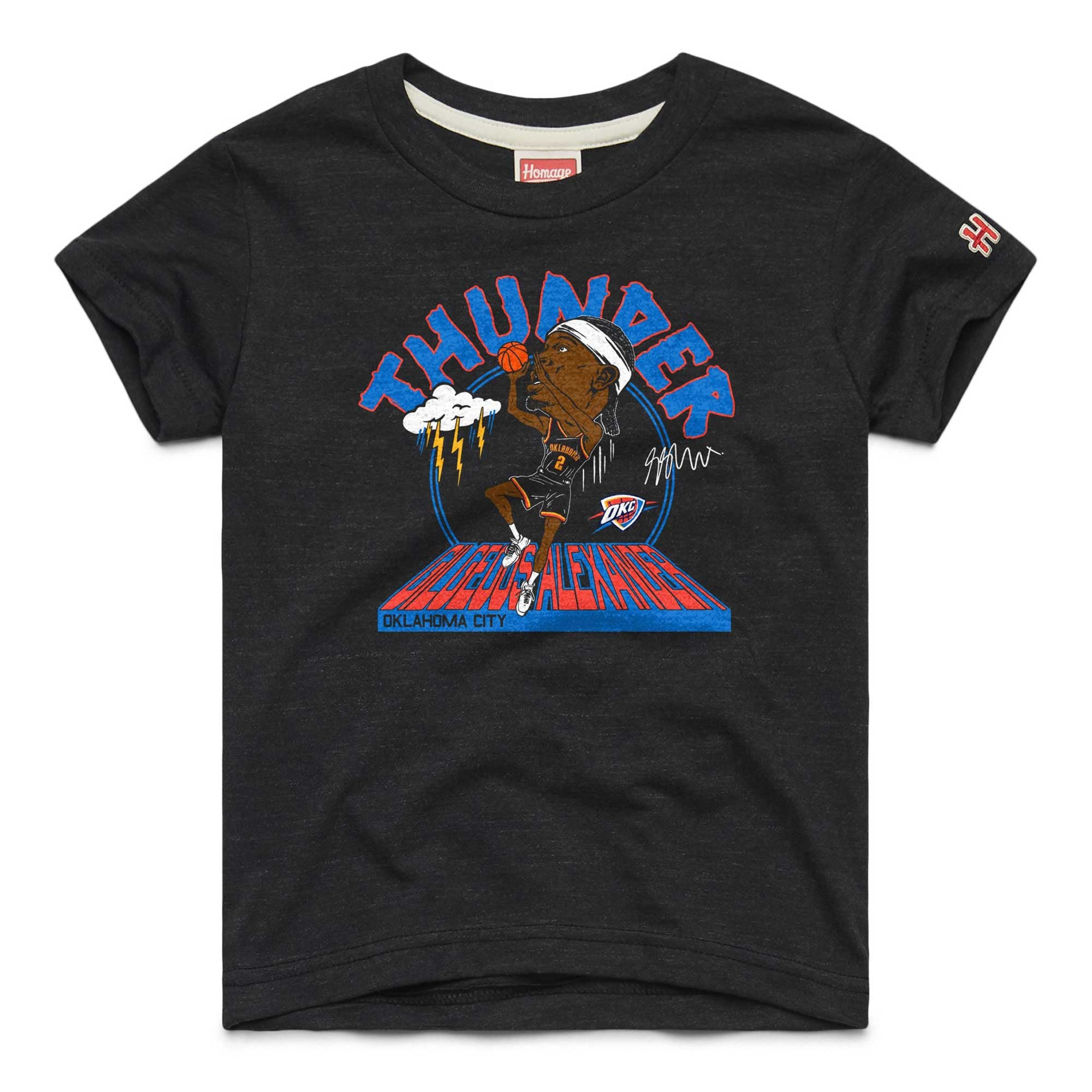 Youth Homage Shai Gilgeous-Alexander Charcoal Oklahoma City Thunder Caricature Tri-Blend T-Shirt
