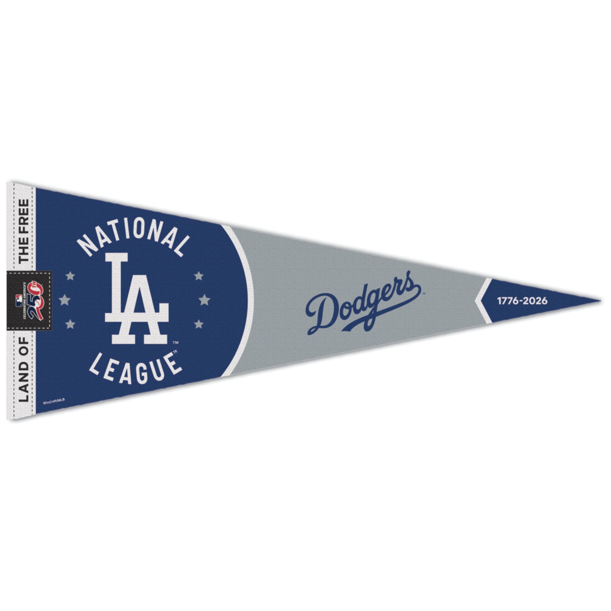 WinCraft Los Angeles Dodgers 12" x 30" America 250 Premium Pennant
