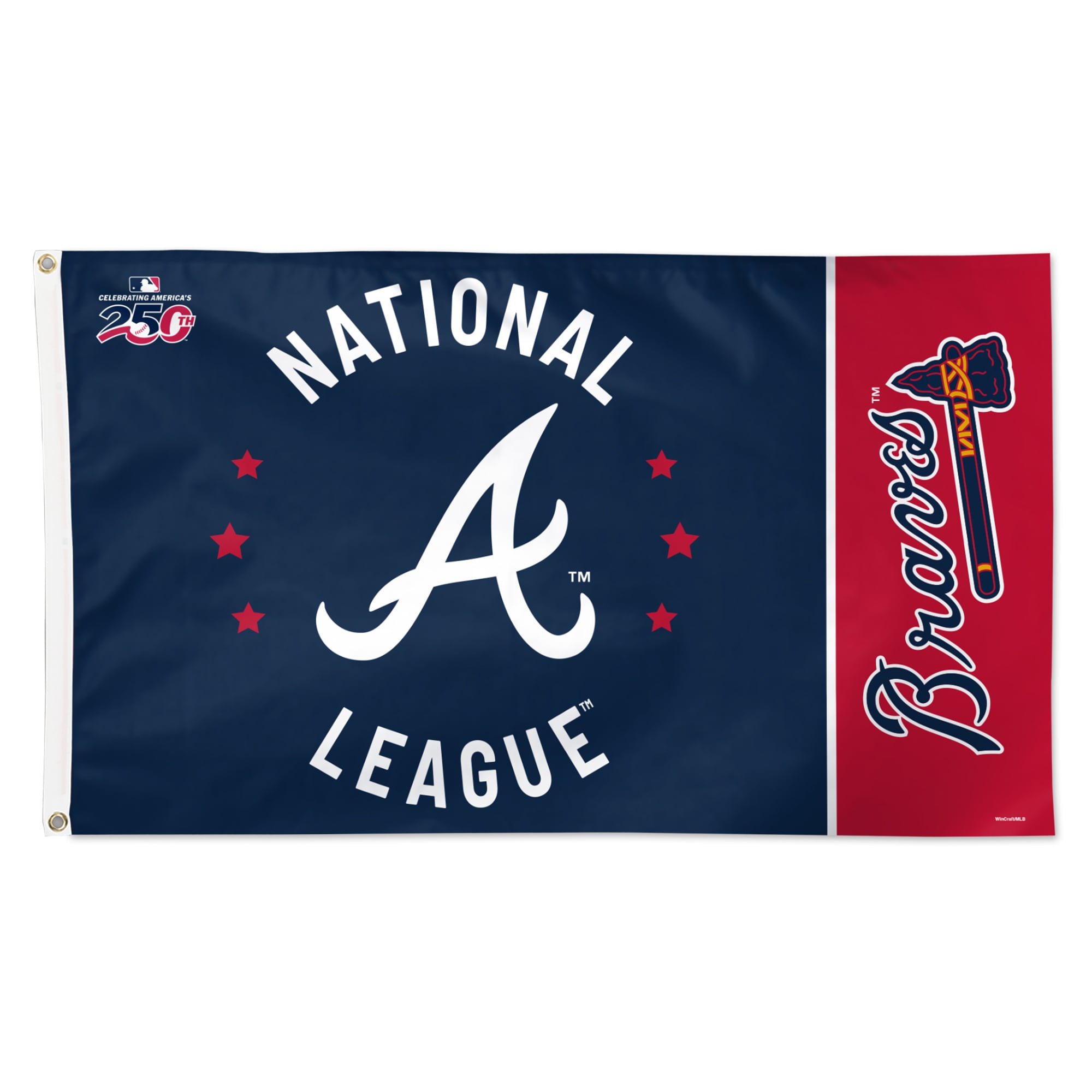 WinCraft Atlanta Braves 3' x 5' One-Sided America 250 Deluxe Flag