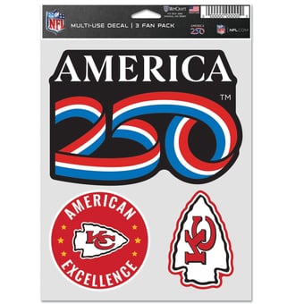 "WinCraft Kansas City Chiefs America 250 5.5"" x 7.75"" Three-Piece Fan Decal Set"