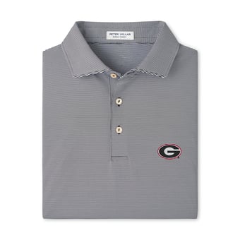 Men's Peter Millar  Black/White Georgia Bulldogs Jubilee Stripe Stretch Jersey Polo