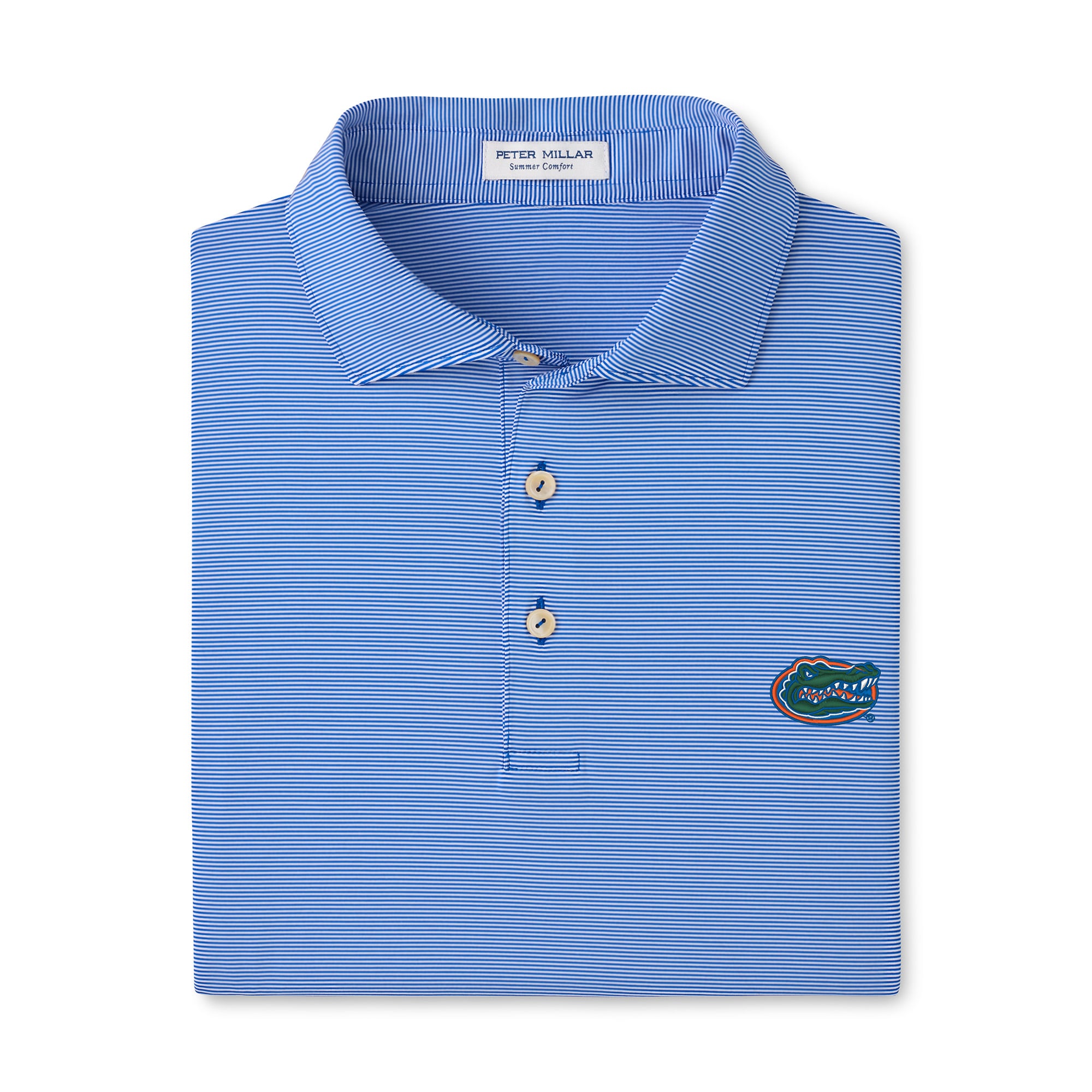 Men's Peter Millar  Royal Florida Gators Jubilee Stripe Stretch Jersey Polo