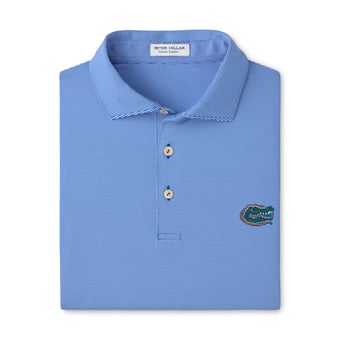 Men's Peter Millar  Royal Florida Gators Jubilee Stripe Stretch Jersey Polo