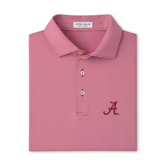 Men's Peter Millar  Crimson Alabama Crimson Tide Jubilee Stripe Stretch Jersey Polo