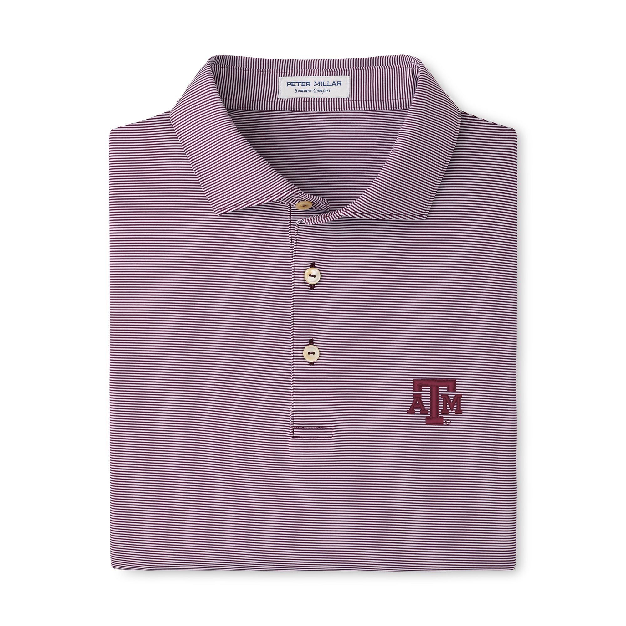 Men's Peter Millar  Maroon Texas A&M Aggies Jubilee Stripe Stretch Jersey Polo