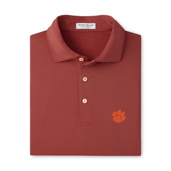 Men's Peter Millar  Orange Clemson Tigers Jubilee Stripe Stretch Jersey Polo