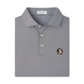 Men's Peter Millar  Black Florida State Seminoles Jubilee Stripe Stretch Jersey Polo