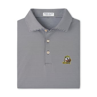 Men's Peter Millar  Black Oregon Ducks Jubilee Stripe Stretch Jersey Polo