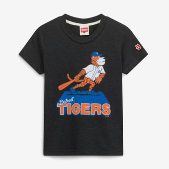 Youth Homage Charcoal Detroit Tigers Mascot Tri-Blend T-Shirt