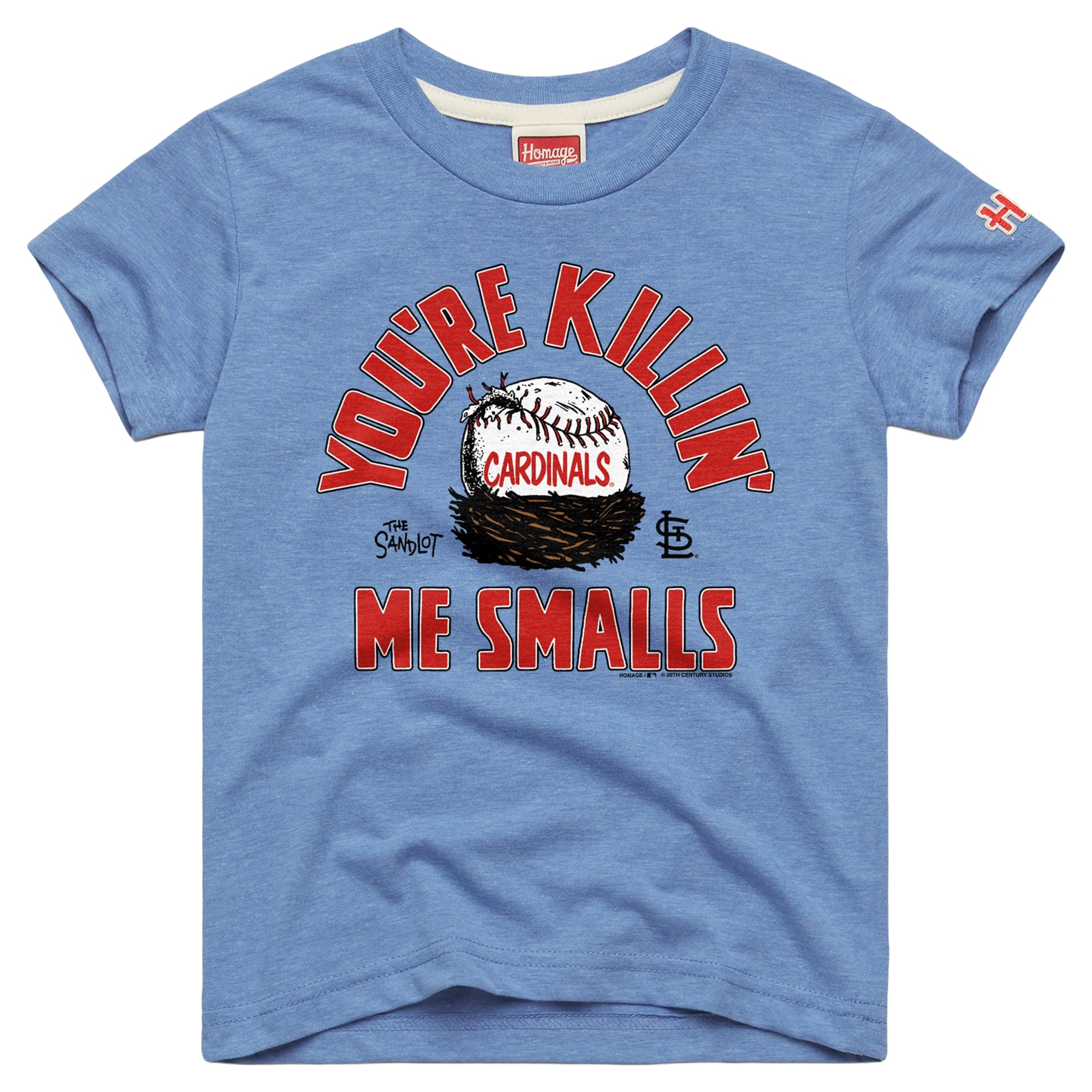 Youth Homage Light Blue St. Louis Cardinals x The Sandlot Tri-Blend T-Shirt