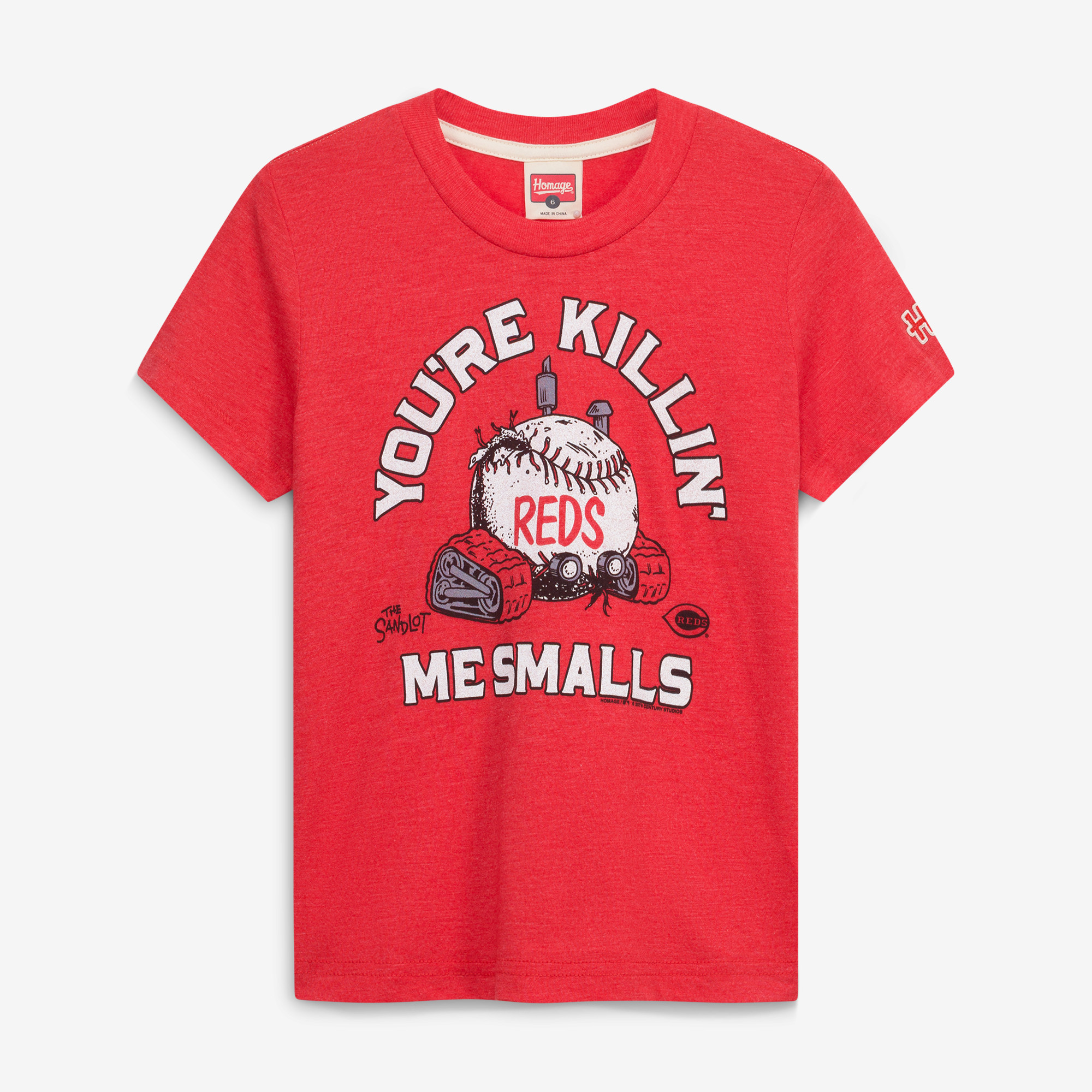 Youth Homage Red Cincinnati Reds x The Sandlot Tri-Blend T-Shirt