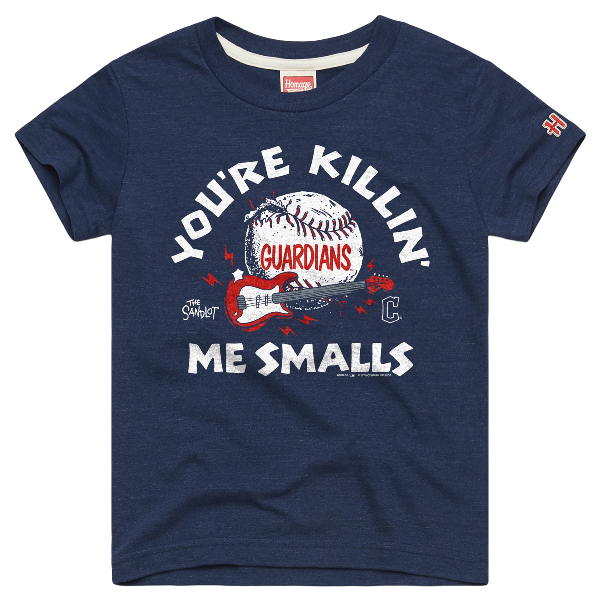 Youth Homage Navy Cleveland Guardians x The Sandlot Tri-Blend T-Shirt