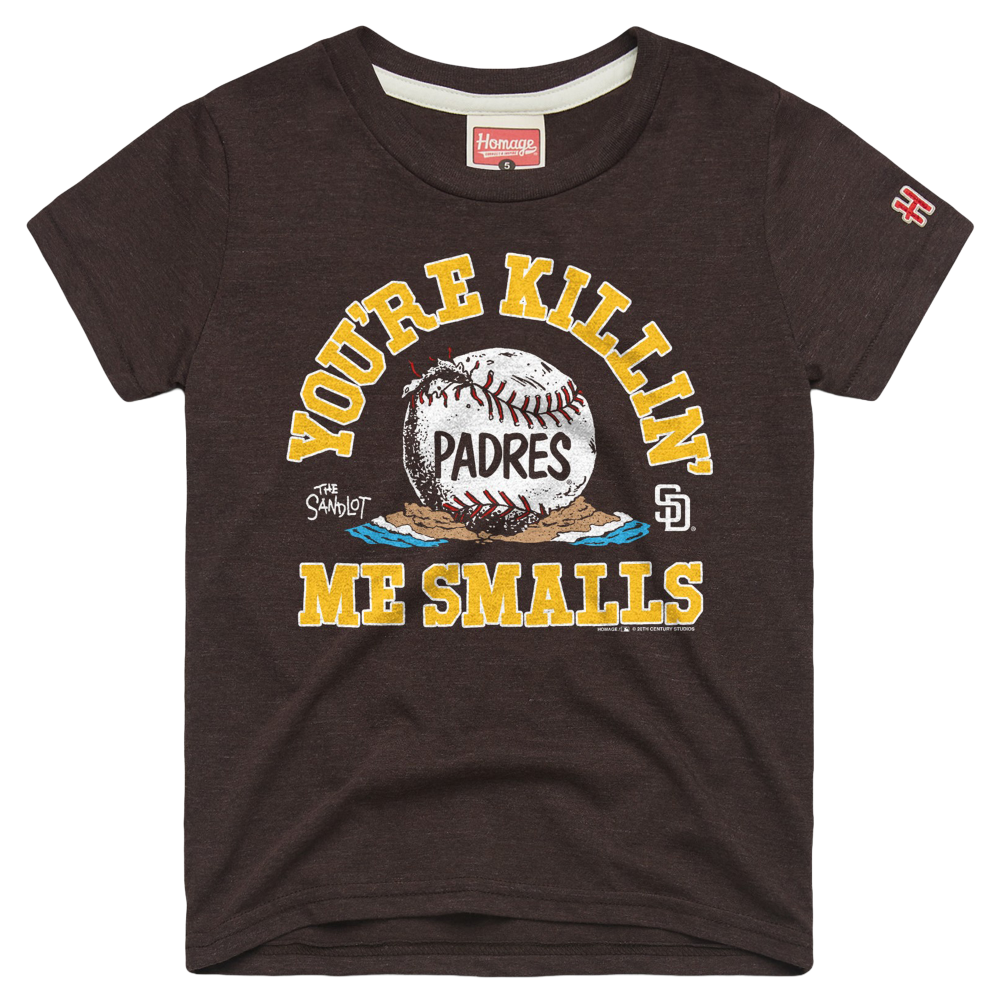 Youth Homage Brown San Diego Padres x The Sandlot Tri-Blend T-Shirt