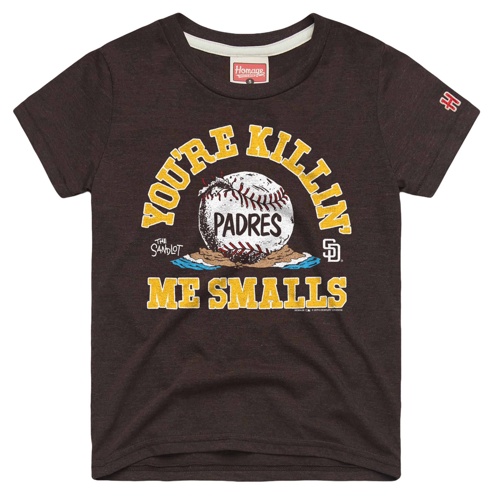 Youth Homage Brown San Diego Padres x The Sandlot Tri-Blend T-Shirt