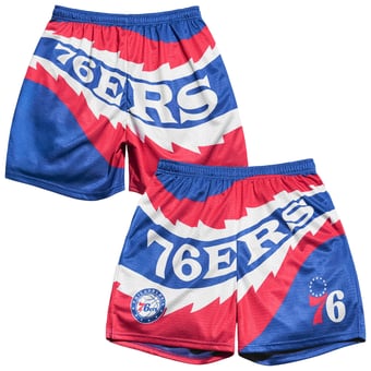 Men's Chalk Line Blue Philadelphia 76ers Saw Blade Retro Shorts
