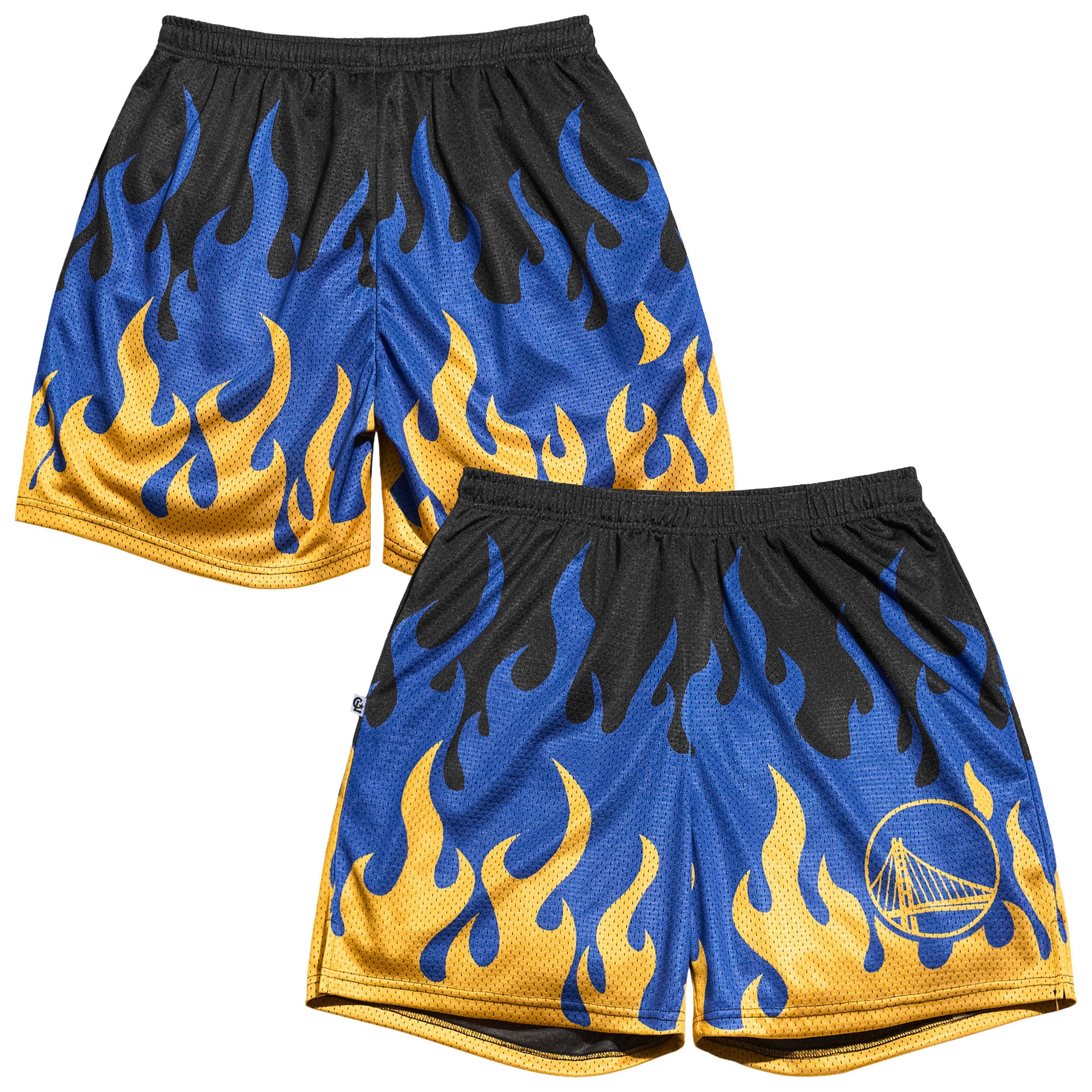 Men's Chalk Line Black Golden State Warriors Flame Shorts
