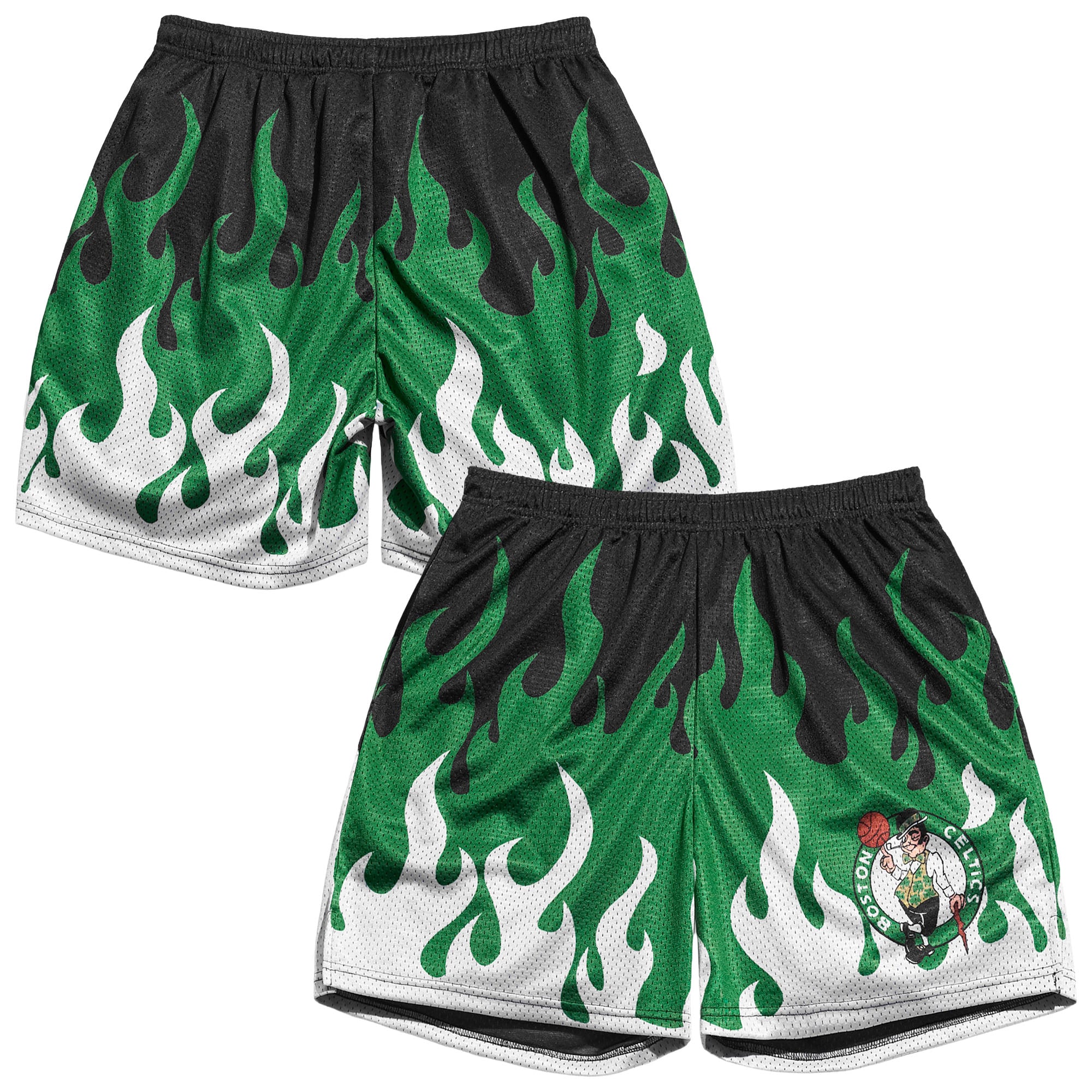 Men's Chalk Line Black Boston Celtics  Flame Shorts