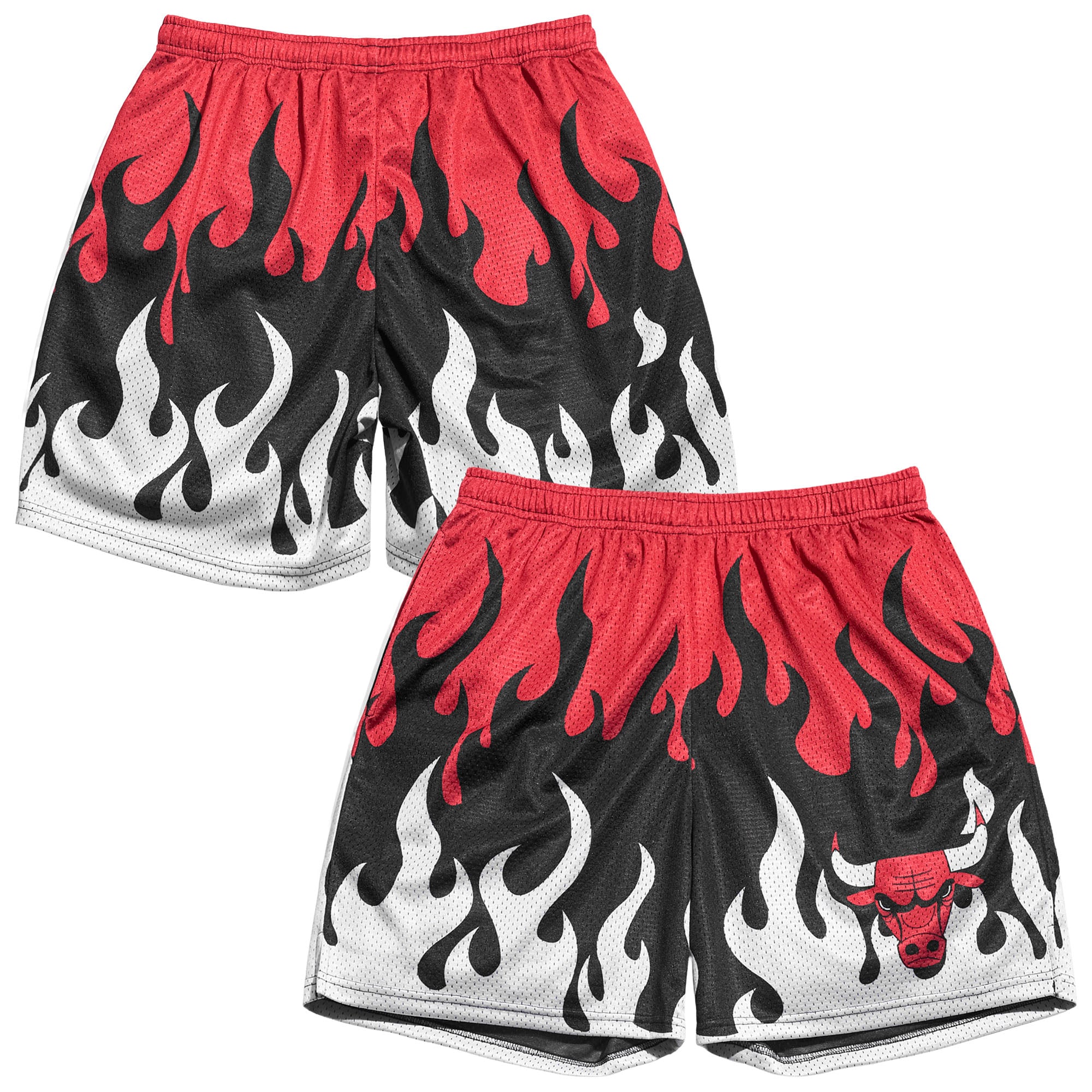 Men's Chalk Line Red Chicago Bulls Flame Shorts