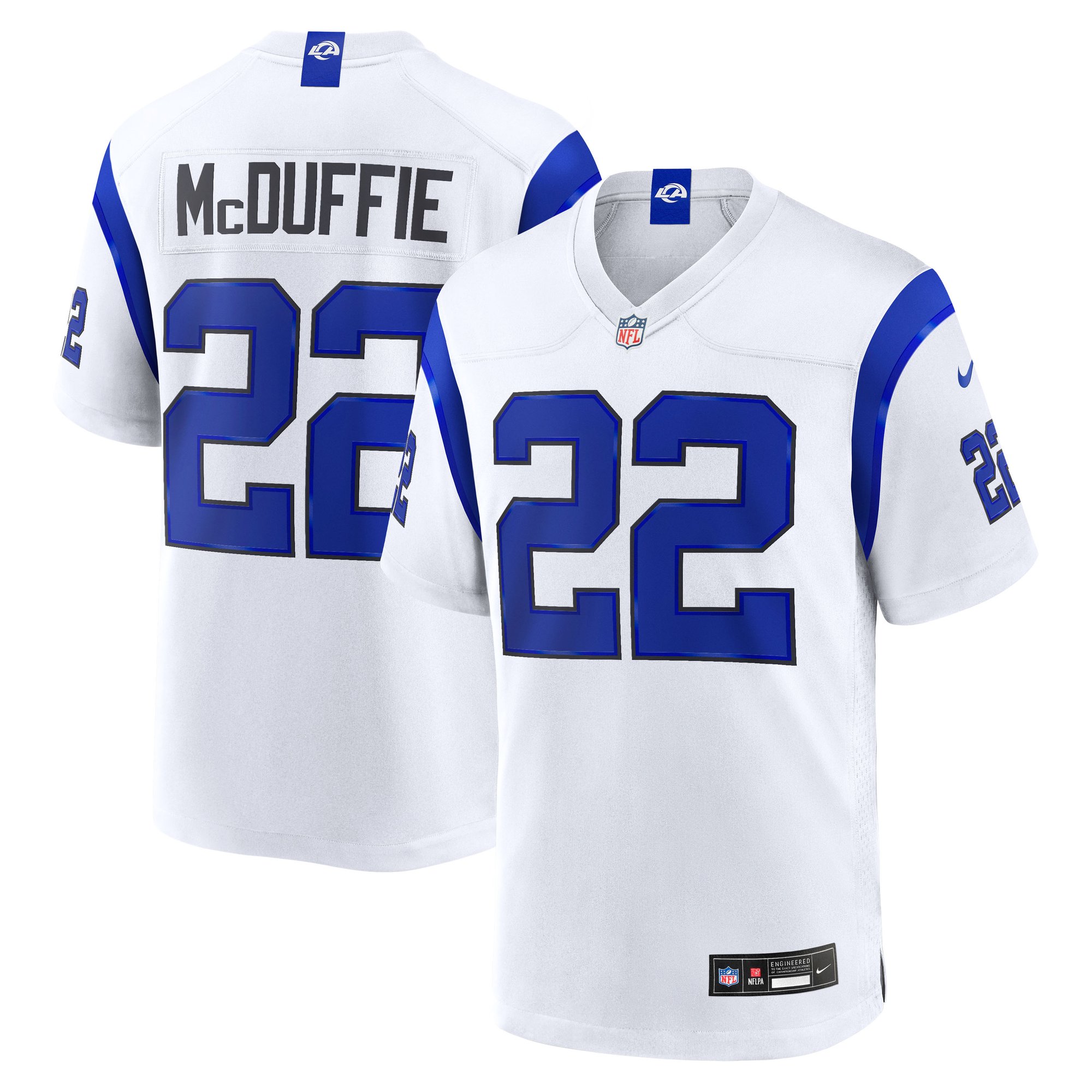 Maglia Los Angeles Rams Nike Game Alternate - Bianco - Trent McDuffie - Uomo