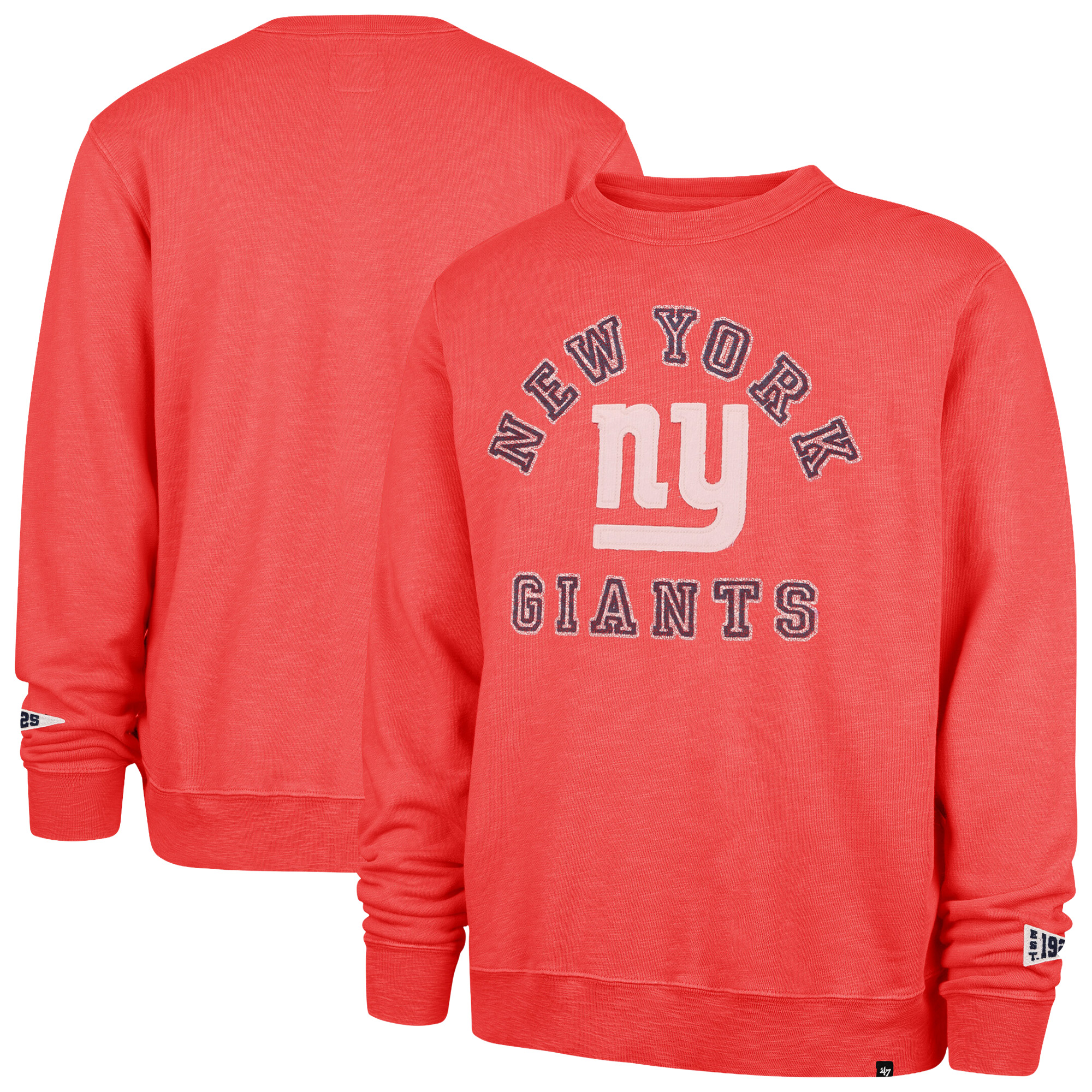 '47 Brand Men's Red New York Giants Calderwood Well Worn French Terry Sweatshirt - Red