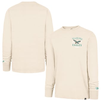 Men's '47  Tan Philadelphia Eagles Heavy Slub Long Sleeve T-Shirt