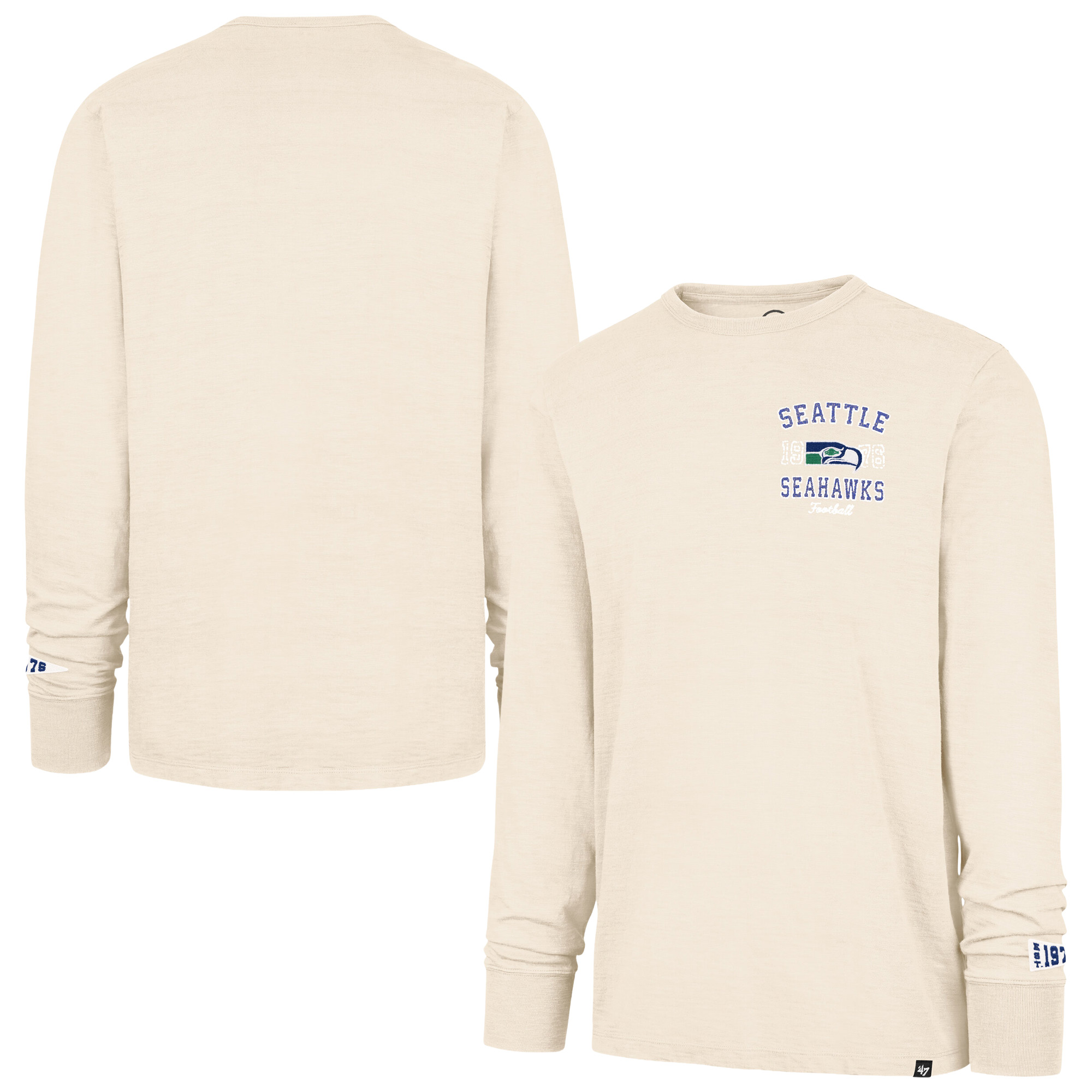 '47 Brand Men's Tan Seattle Seahawks Heavy Slub Long-Sleeve T-Shirt - Tan