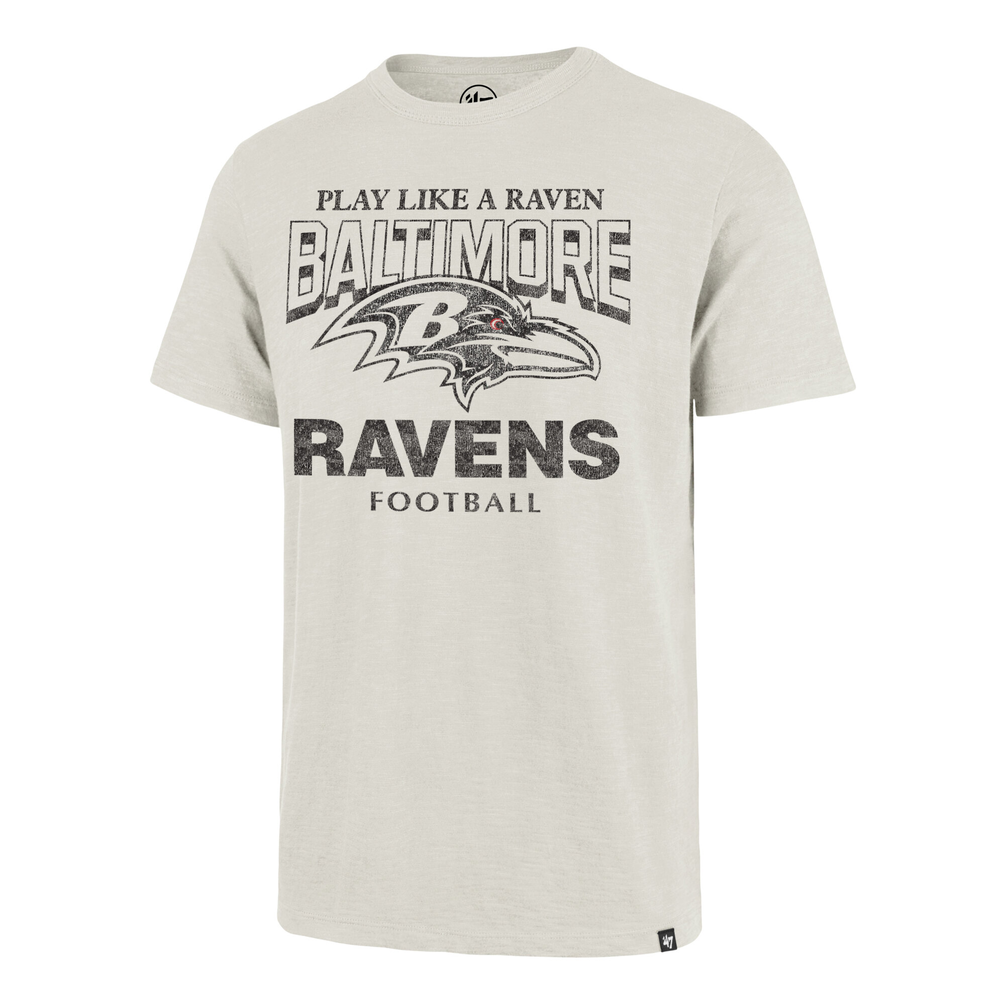 Men's '47  Natural Baltimore Ravens Head On Scrum Slub T-Shirt