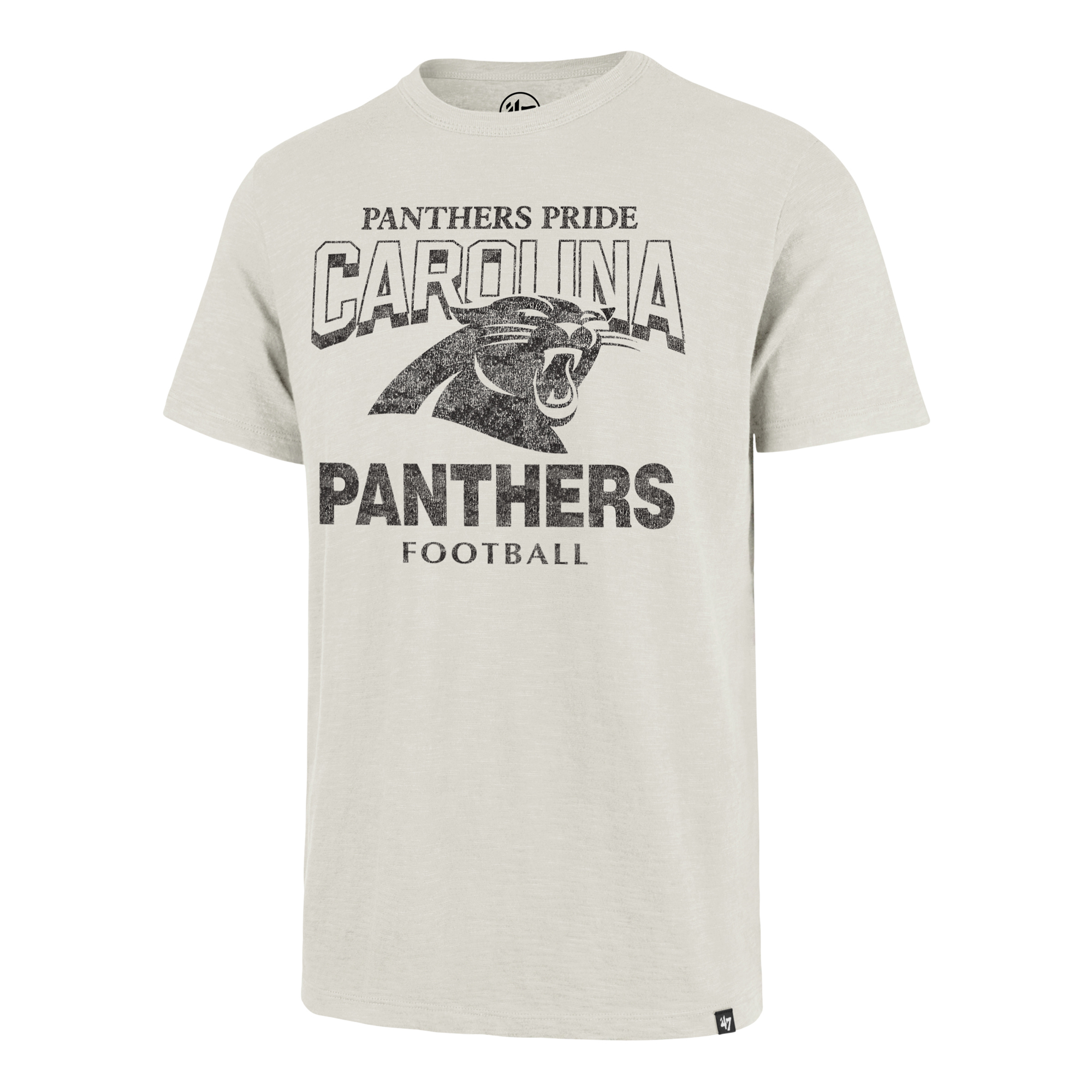 Men's '47  Natural Carolina Panthers Head On Scrum Slub T-Shirt