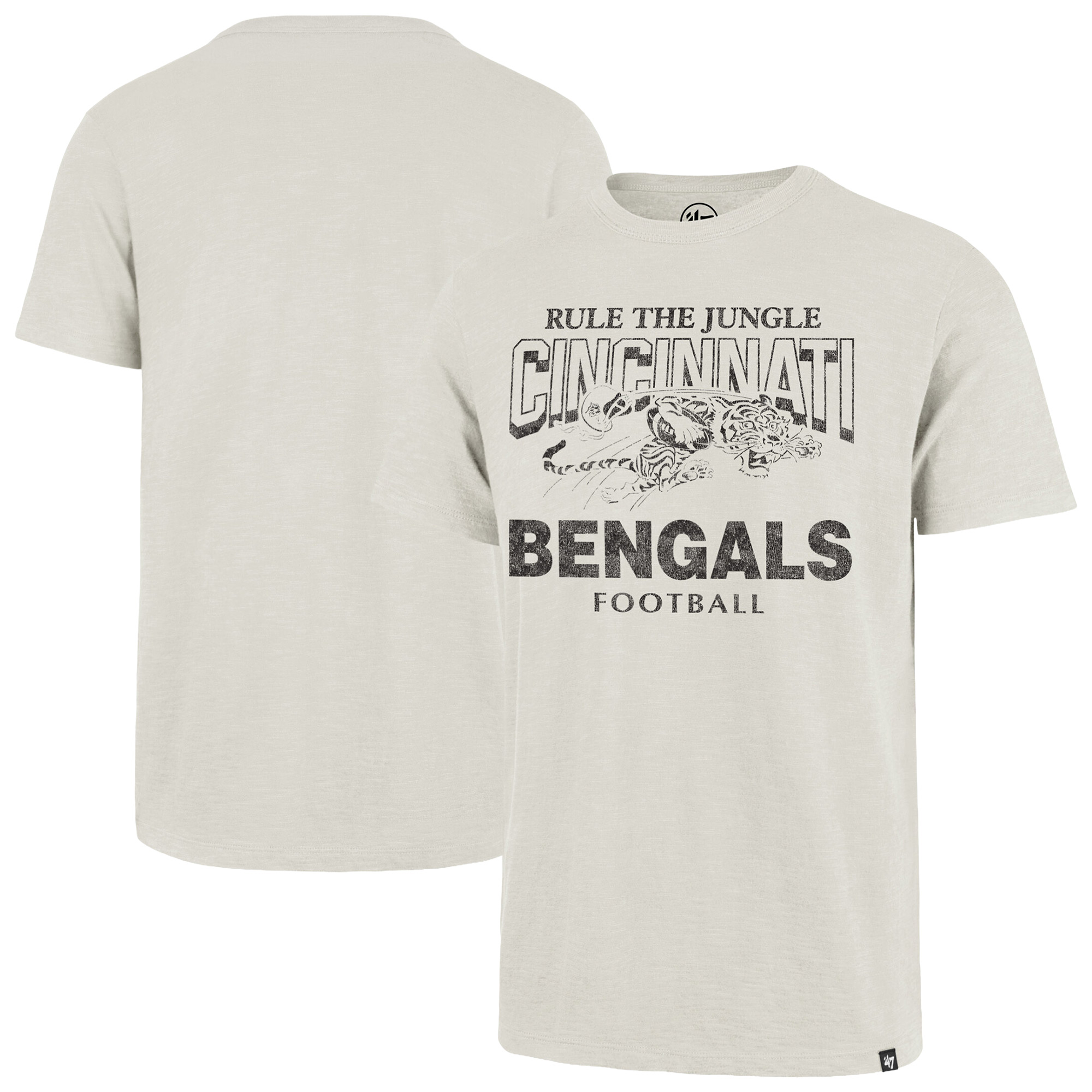 Men's '47  Natural Cincinnati Bengals Head On Scrum Slub T-Shirt