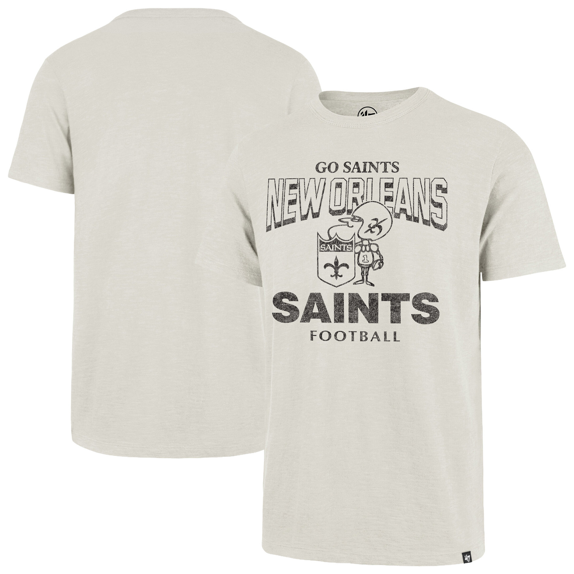 Men's '47 Natural New Orleans Saints Head On Scrum Slub T-Shirt