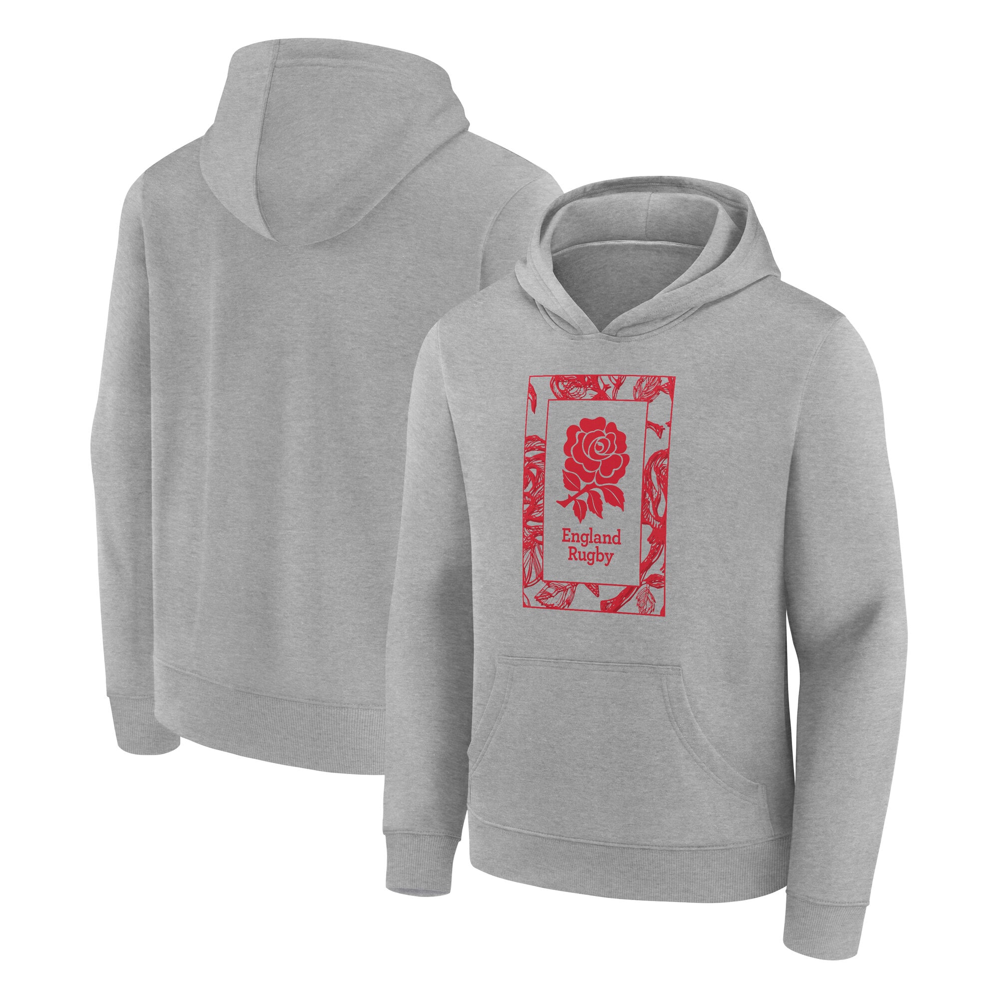 Felpa con cappuccio England Rose Boxed Logo Graphic - Grigio - Junior