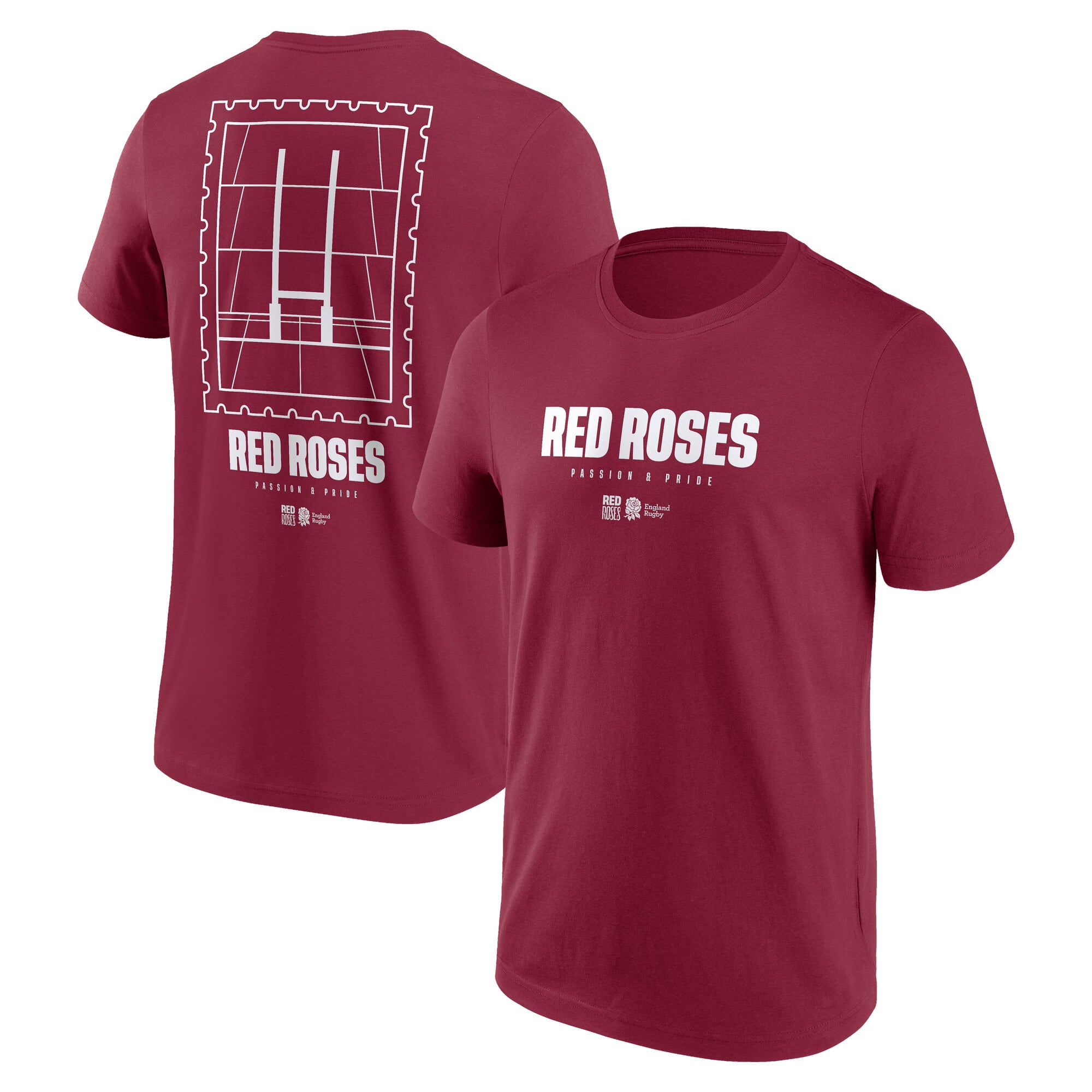 Maglietta con stampa grafica "England Rugby Red Roses" - Rossa