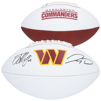 Jayden Daniels & Terry McLaurin Washington Commanders Autographed Franklin White Panel Football