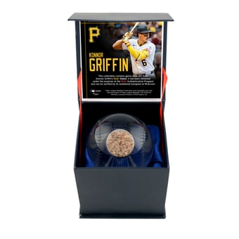 Konnor Griffin Pittsburgh Pirates Crystal Baseball with Game-Used Dirt from MLB Debut