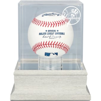 New York Yankees Slate Gray Logo Baseball Display Case - UV Protected
