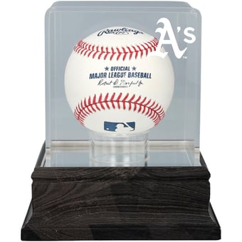 Athletics Charcoal Logo Baseball Display Case - UV Protected