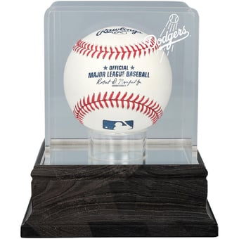 Los Angeles Dodgers Charcoal Logo Baseball Display Case - UV Protected