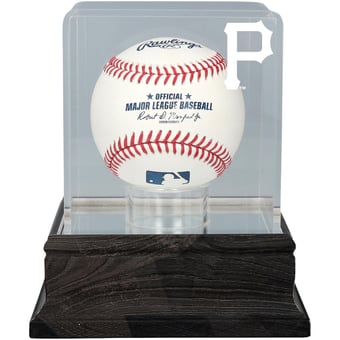 Pittsburgh Pirates Charcoal Logo Baseball Display Case - UV Protected