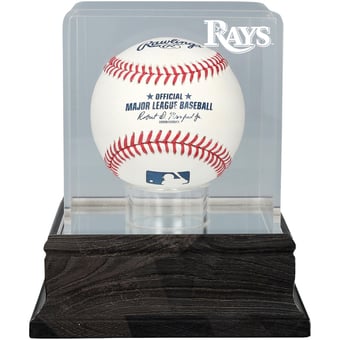 Tampa Bay Rays Charcoal Logo Baseball Display Case - UV Protected