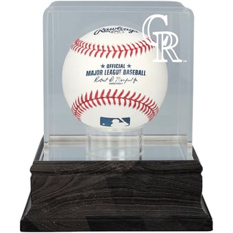 Colorado Rockies Charcoal Logo Baseball Display Case - UV Protected