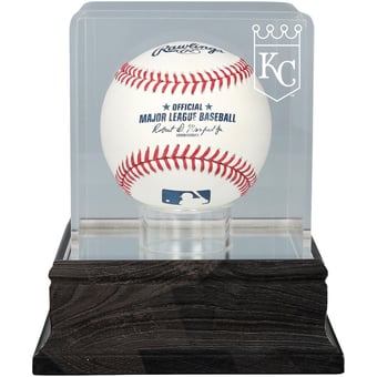 Kansas City Royals Charcoal Logo Baseball Display Case - UV Protected