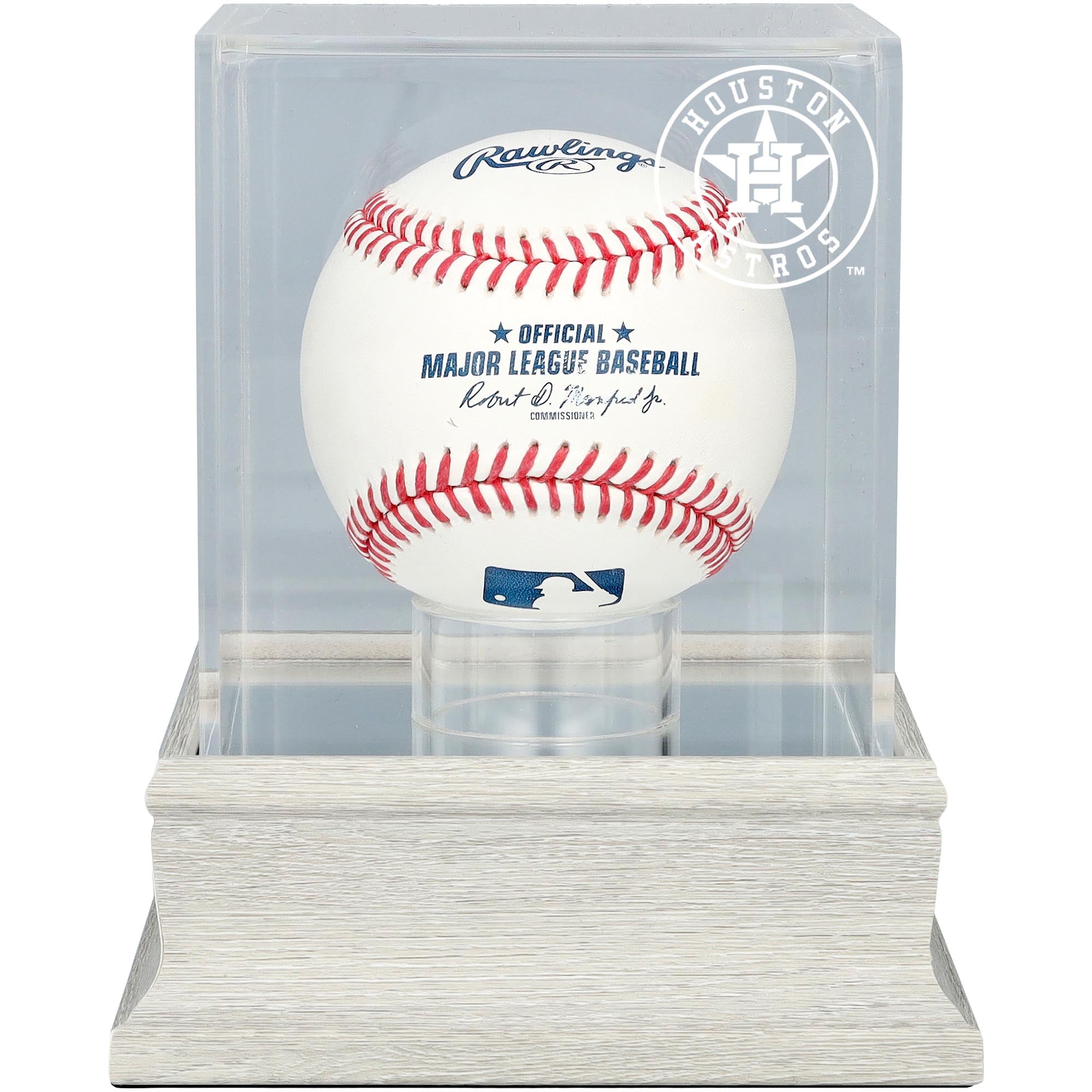 Houston Astros Slate Gray Logo Baseball Display Case - UV Protected